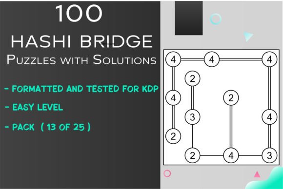 100 Easy HASHI Bridge Puzzles 13 of 25 Graphics
