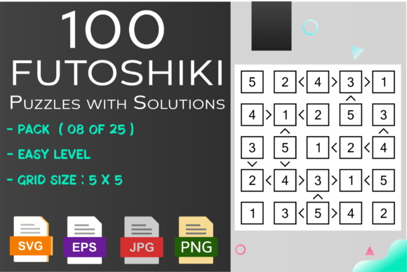 100 Futoshiki Puzzles Easy 8 of 25
