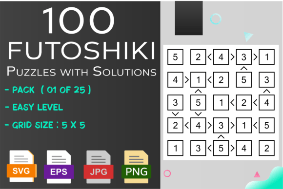 100 Futoshiki Puzzles Easy Graphics for KDP Interiors