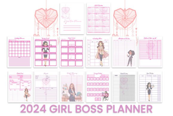 2024 Girl Boss Planner Graphics for Kdp Interiors