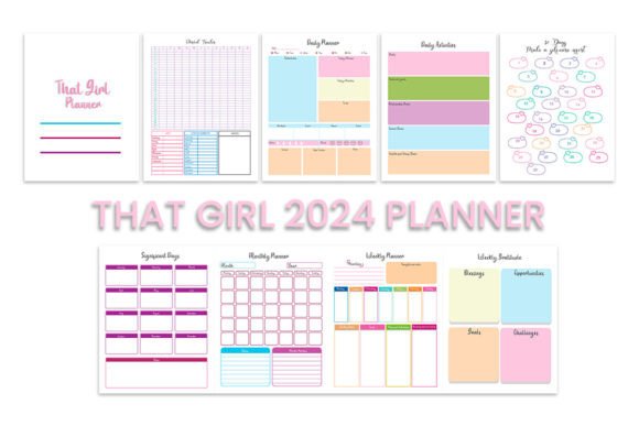 2024 Girl Planner: Graphics for KDP Interiors