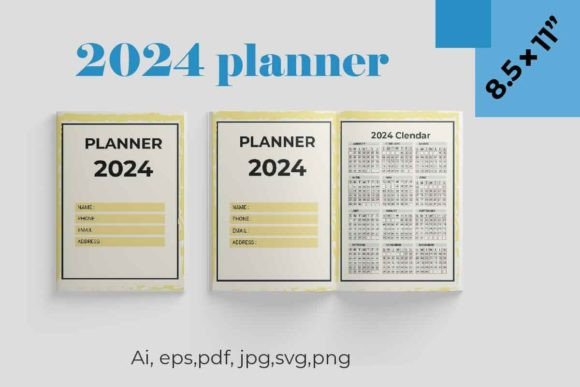2024 Monthly Planner KDP Interior Graphics