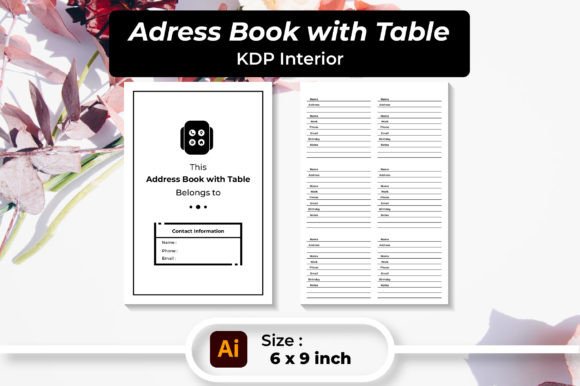Address Book with Table KDP Interior Graphics
