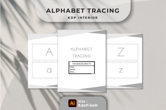 Alphabet Tracing Letters Worksheet KDP: Graphics for KDP Interiors