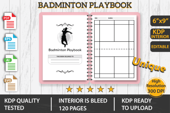 Badminton Playbook KDP Interior: Graphics for KDP Interiors