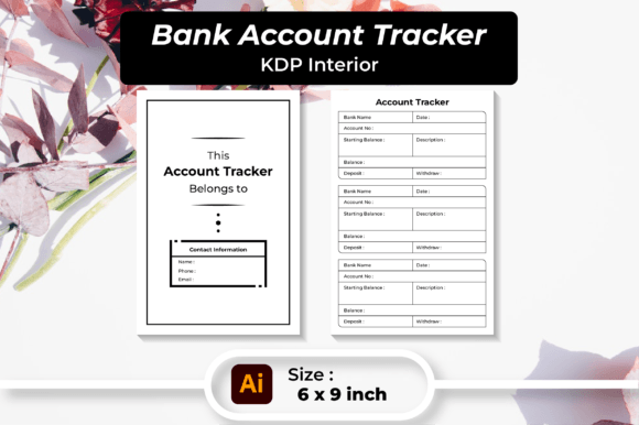 Bank Account Information Tracker KDP Graphics