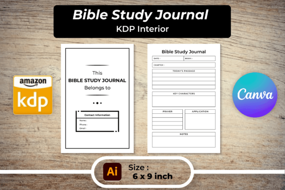 Bible Study Journal for KDP Interior Graphics