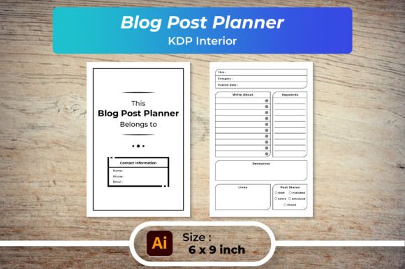 Blog Post Planner KDP Interior Graphics