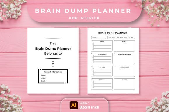 Brain Dump Journal KDP Interior Graphics