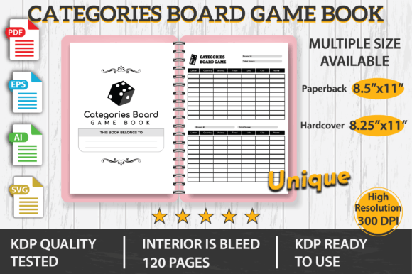 Categories Board Game Book KDP Graphics