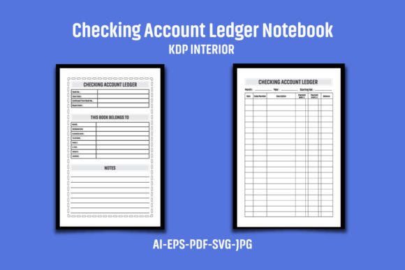 Checking Account Ledger Notebook KDP: Graphics for Kdp Interiors