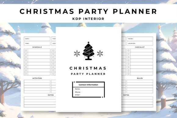 Christmas Party Planner KDP Interior: A Festive Graphic Design Asset