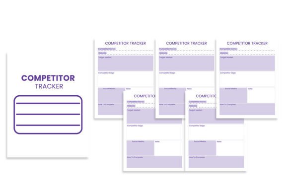 Competitor Tracker Log Book Graphics for Kdp Interiors