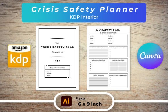 Crisis Safety Plan Notebook KDP Interior Graphics