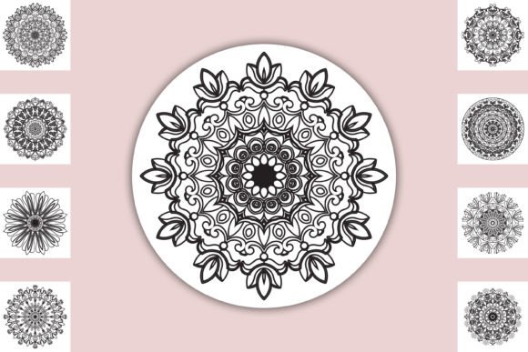 Decorative Mandala Coloring Book Page: Graphics for KDP Interiors