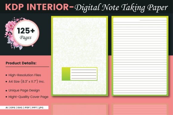 Digital Notebook Planner: Graphics for Kdp Interiors