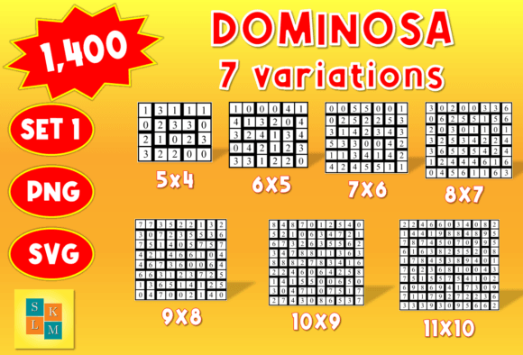 Dominosa Logic Puzzle Graphics for Kdp Interiors