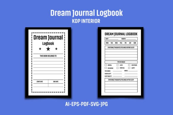 Dream Journal Logbook KDP Interior: Graphics for Brand-Ready Kdp Interiors