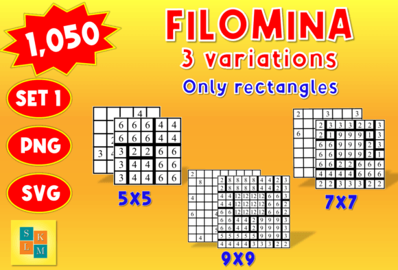 Fillomino Logic Puzzles Graphics for Kdp Interiors