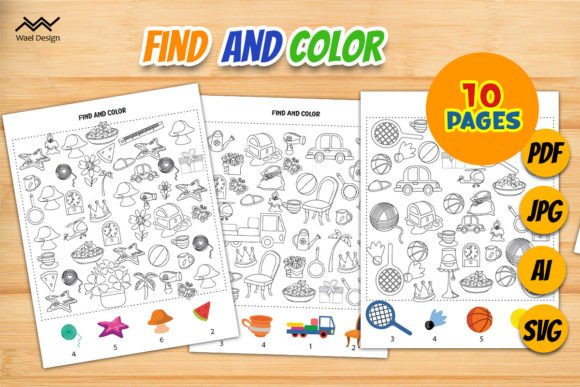 Find and Color for Kids, Search and Look: Graphics for KDP Interiors