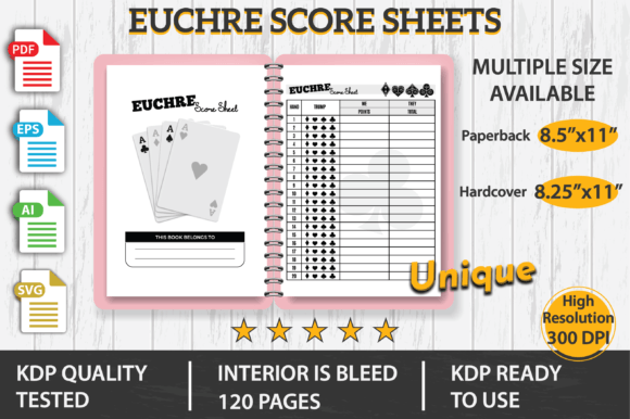 Graphics for Kdp Interiors: Euchre Score Sheets