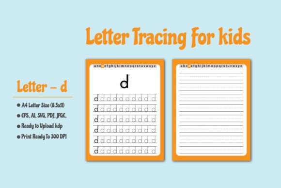 Kids Letter Tracing Worksheet - D Graphics