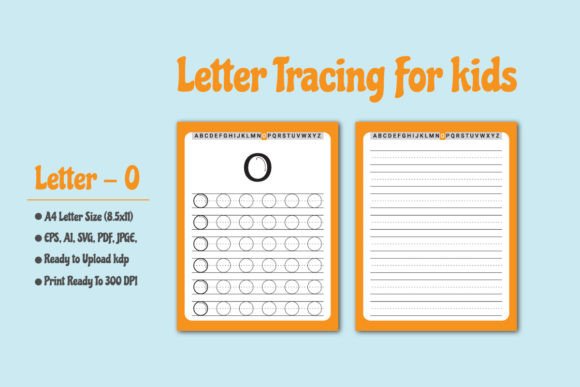 Kids Letter Tracing Worksheet - O Graphics