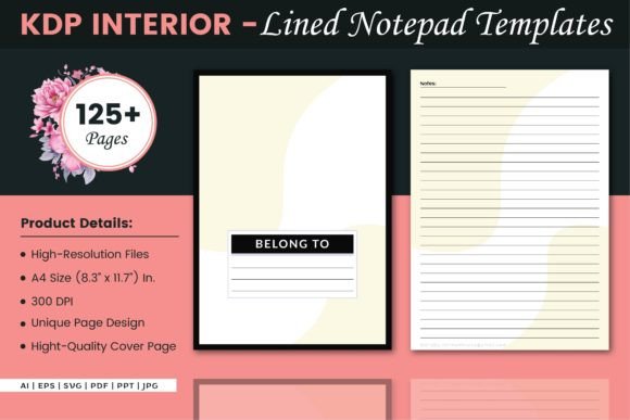 Lined Notepad: Graphics for KDP Interiors & Digital Sellers
