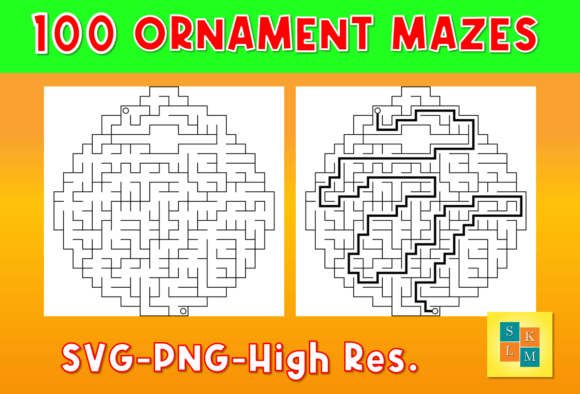 Maze Puzzles 100 Ornament Maze Puzzles: Graphics for KDP Interiors