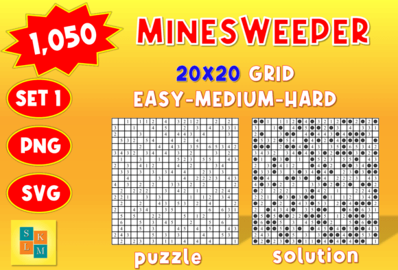 Minesweeper 20x20 Logic Puzzle