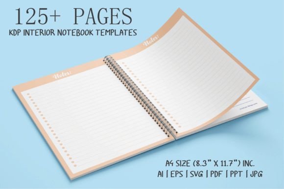 Orange Notepad Templates Graphics for Kdp Interiors