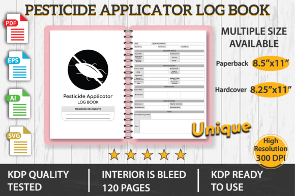 Pesticide Applicator Log Book KDP Graphics
