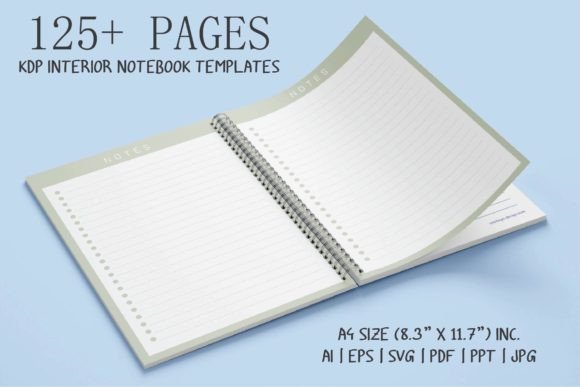 ɢreen ɴotepad ᴛemplates: Graphics for Kdp Interiors