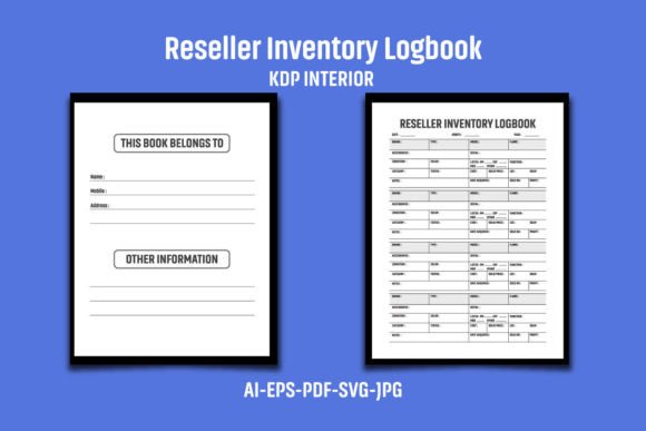 Reseller Inventory Logbook KDP Interior: Graphics for Smart Kdp Interiors