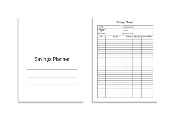 Savings Planner Graphics for KDP Interiors