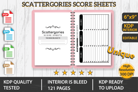 Scattergories Score Sheets KDP Graphics