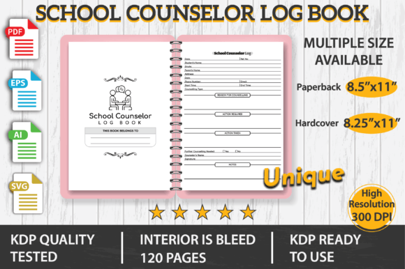 School Counselor Log Book KDP Interior Graphics