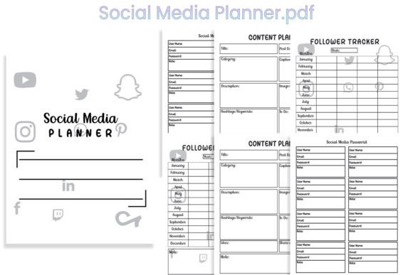 Social Media Planner Graphics for Kdp Interiors