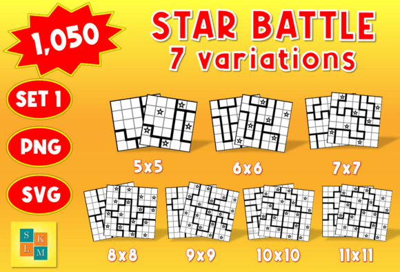 Star Battle Logic Puzzle: Graphics for KDP Interiors