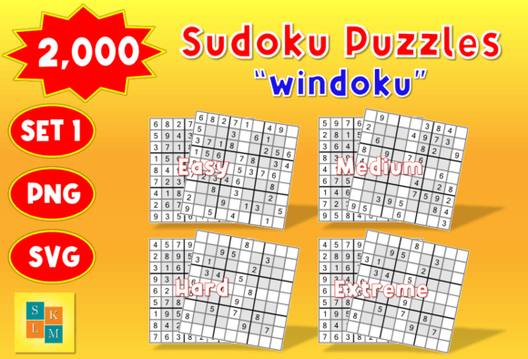 Sudoku 2,000 Windoku Volume 1 Graphics for Kdp Interiors