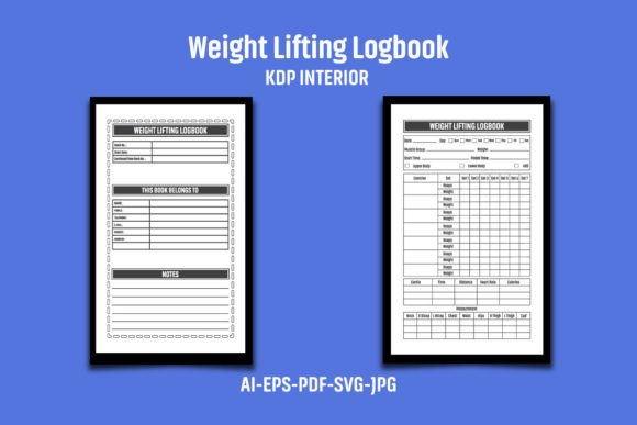 Weight Lifting Logbook KDP Interior: Graphics for Real Local Branding
