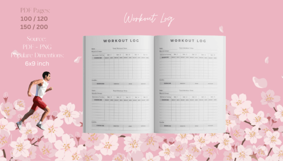 Workout Log KDP Ready: Graphics for Kdp Interiors